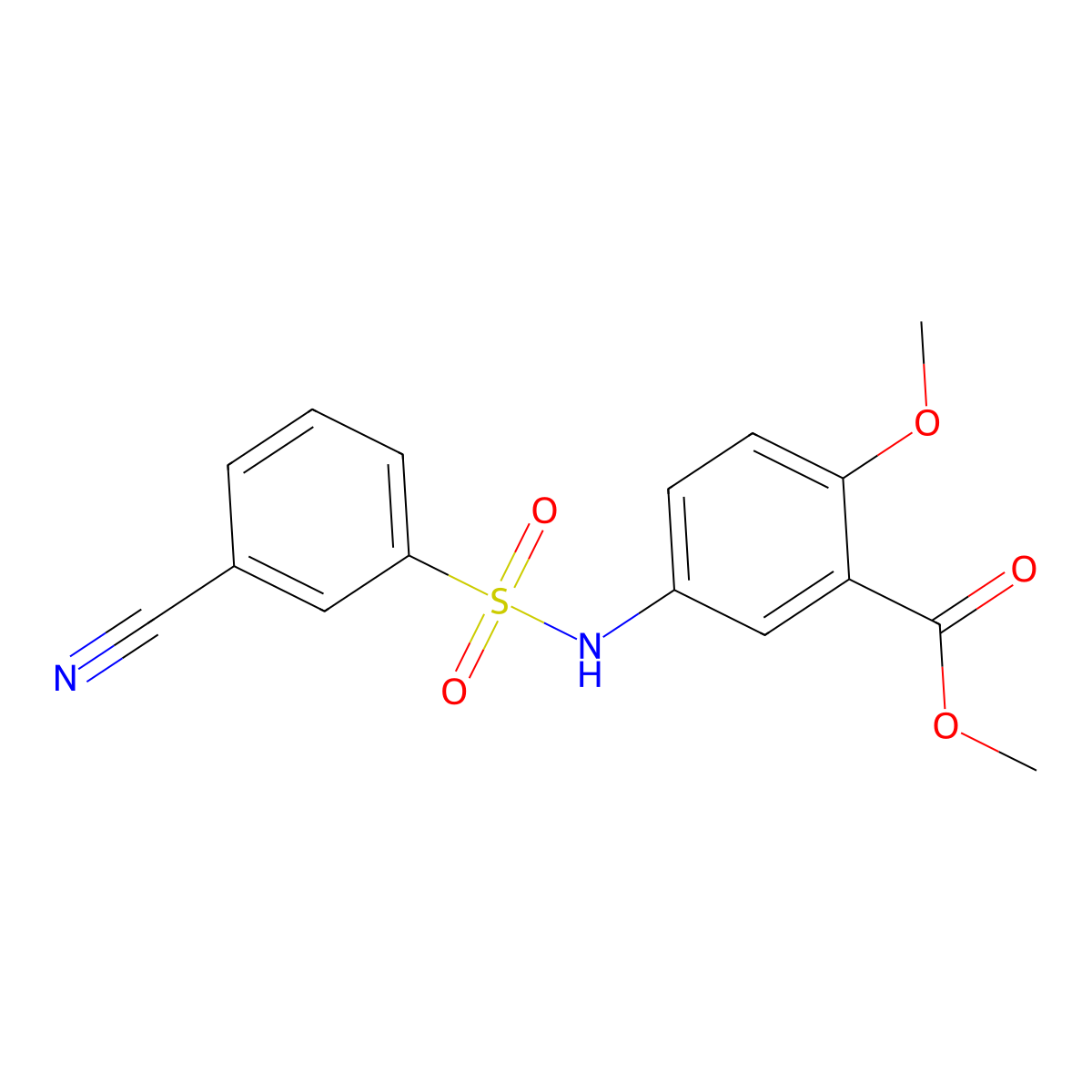 Methyl 5-(3-cyanophenylsulfonamido)-2-methoxybenzoate molecular structure, CAS 2089650-95-1