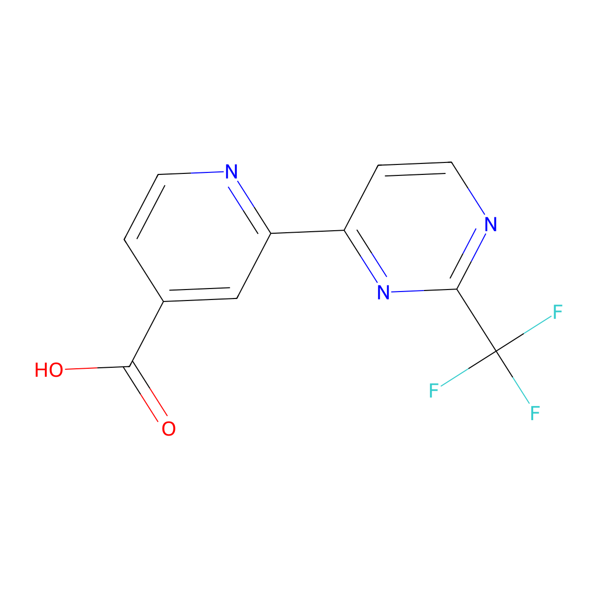 2-(2-(Trifluoromethyl)pyrimidin-4-YL)isonicotinic acid molecular structure, CAS 2089650-97-3