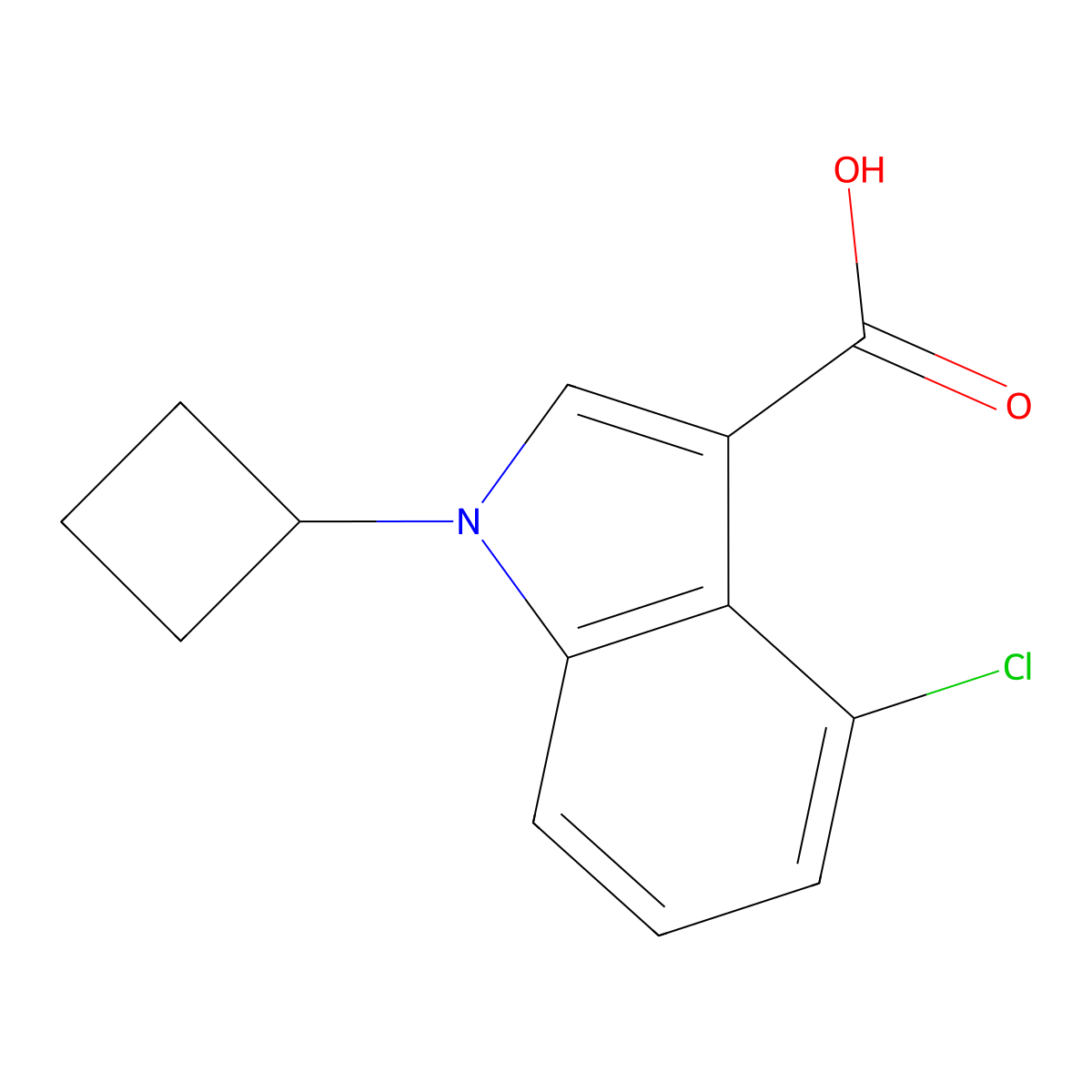 4-Chloro-1-cyclobutyl-1H-indole-3-carboxylic acid molecular structure, CAS 2089651-01-2