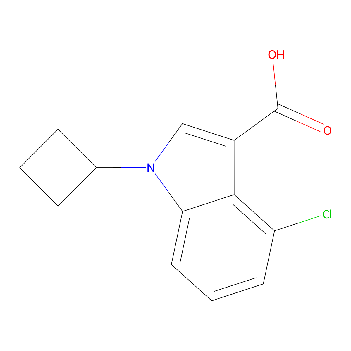 4-Chloro-1-cyclobutyl-1H-indole-3-carboxylic acid molecular structure, CAS 2089651-01-2