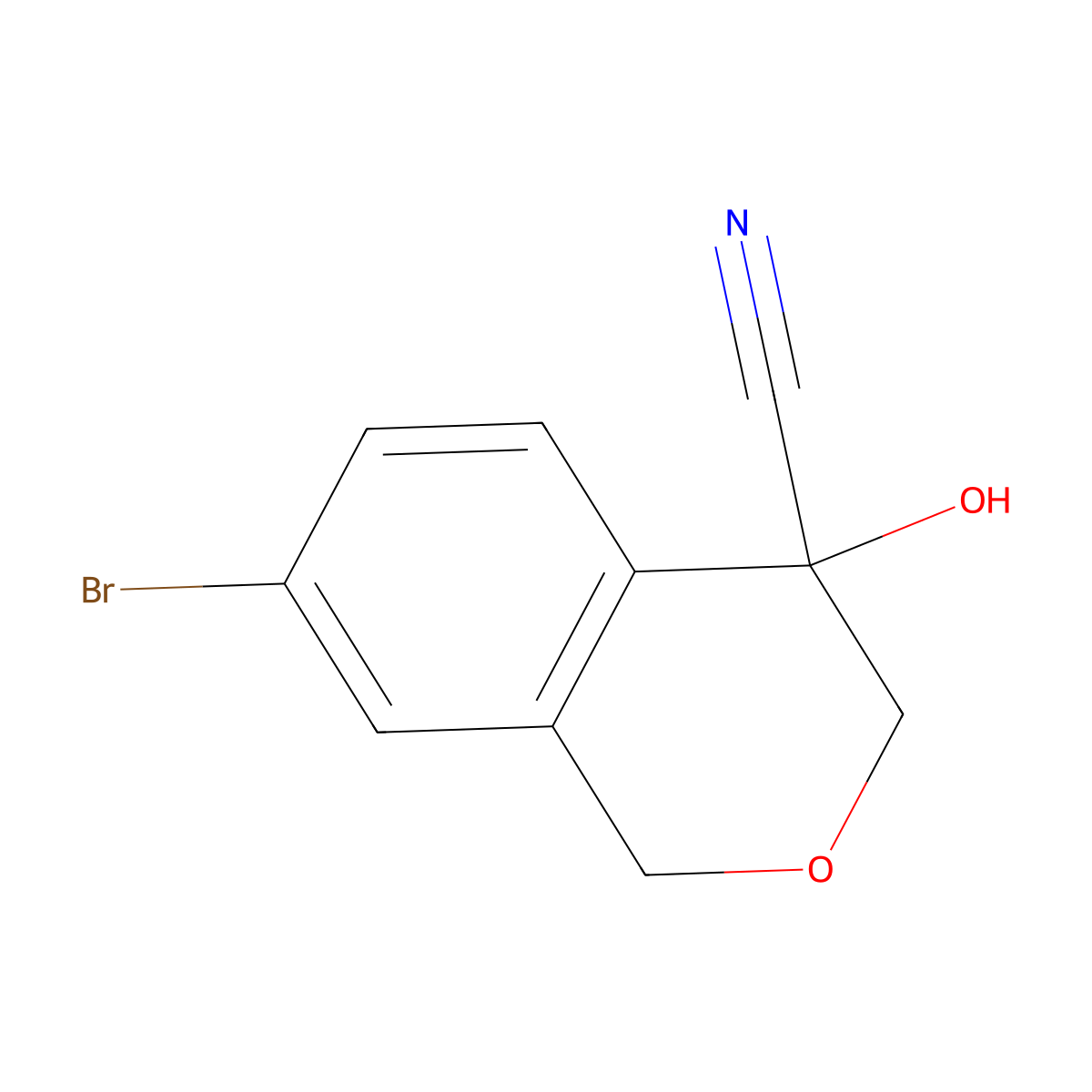 7-Bromo-4-hydroxyisochromane-4-carbonitrile molecular structure, CAS 2089651-15-8