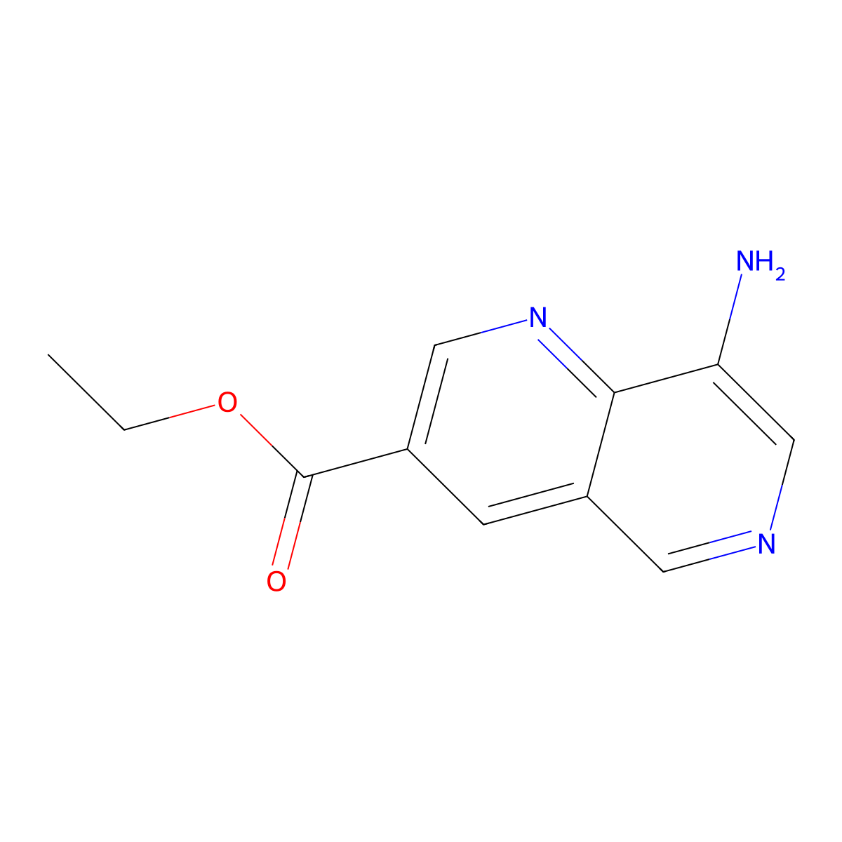 Ethyl 8-amino-1,6-naphthyridine-3-carboxylate molecular structure, CAS 2089651-29-4