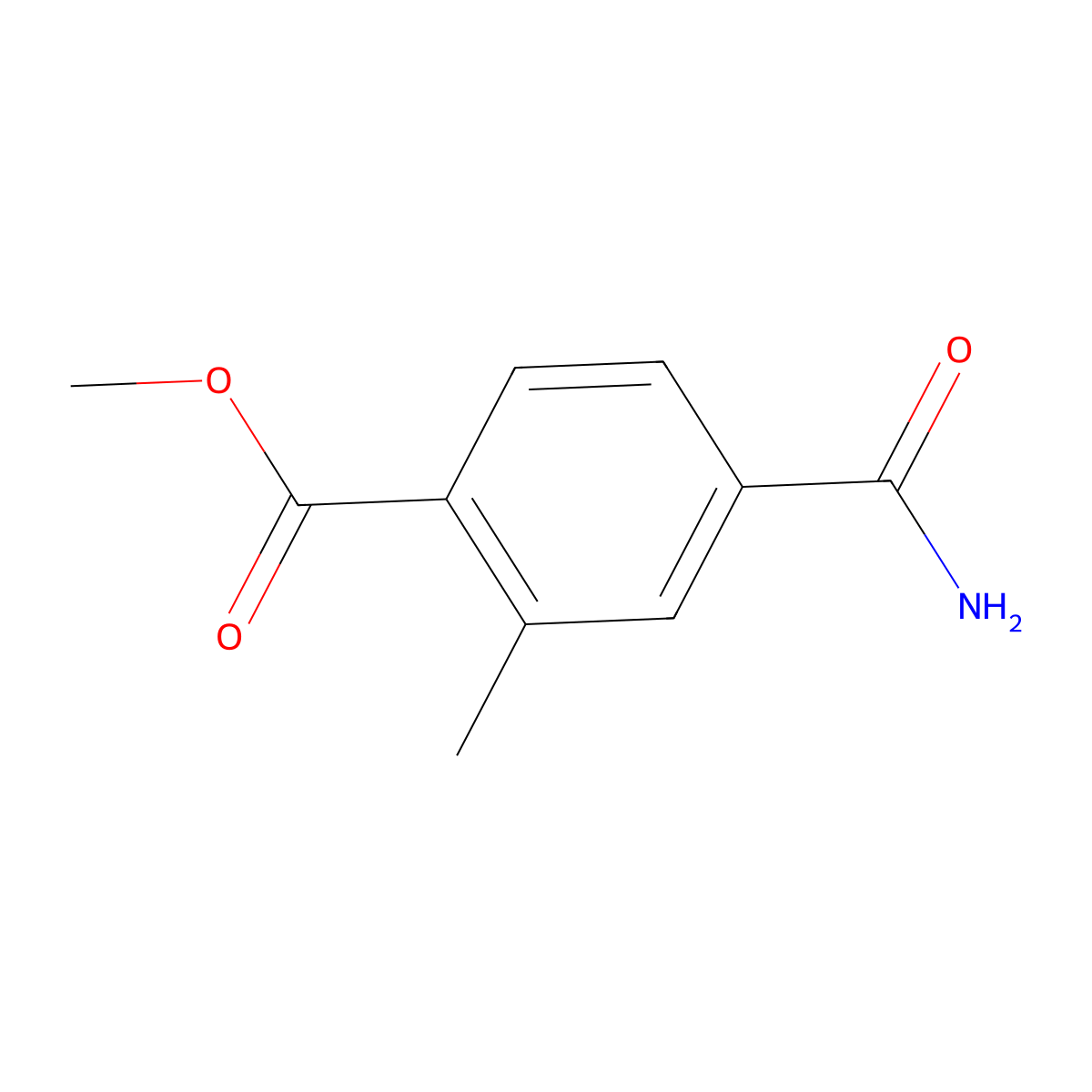 Methyl 4-carbamoyl-2-methylbenzoate molecular structure, CAS 2089651-31-8