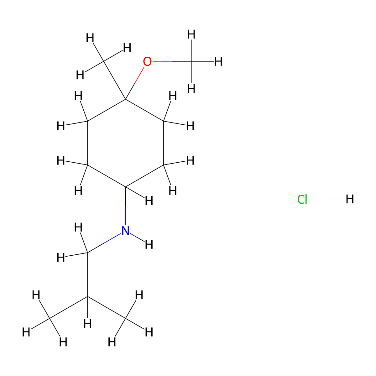 N-Isobutyl-4-methoxy-4-methylcyclohexan-1-amine hcl molecular structure, CAS 2089651-46-5