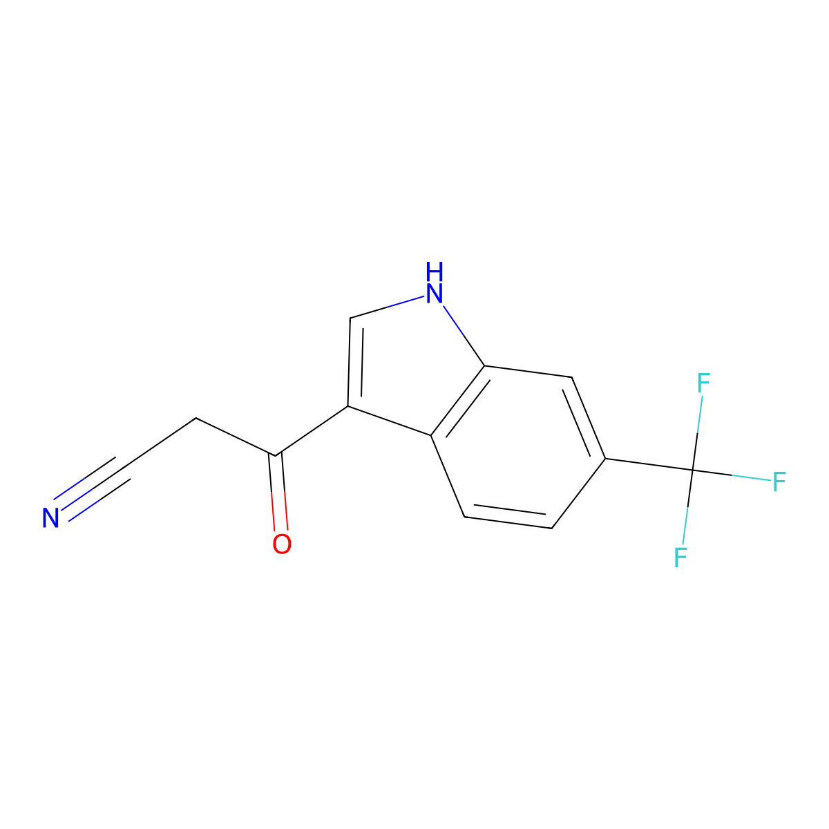 3-Oxo-3-(6-(trifluoromethyl)-1H-indol-3-YL)propanenitrile molecular structure, CAS 2089651-49-8