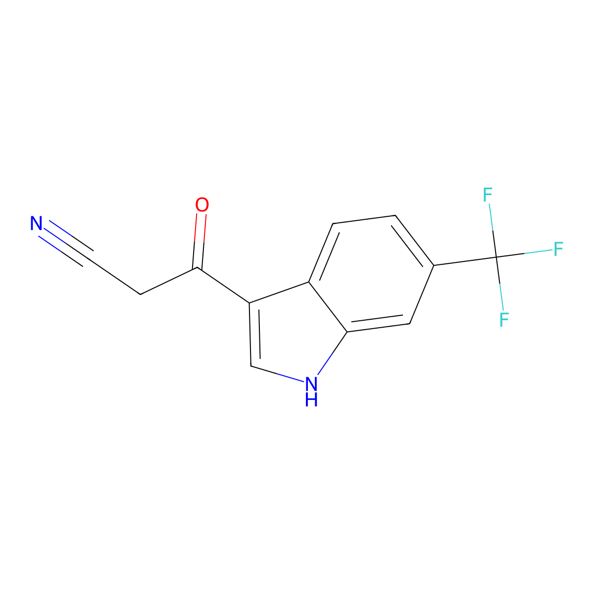 3-Oxo-3-(6-(trifluoromethyl)-1H-indol-3-YL)propanenitrile molecular structure, CAS 2089651-49-8