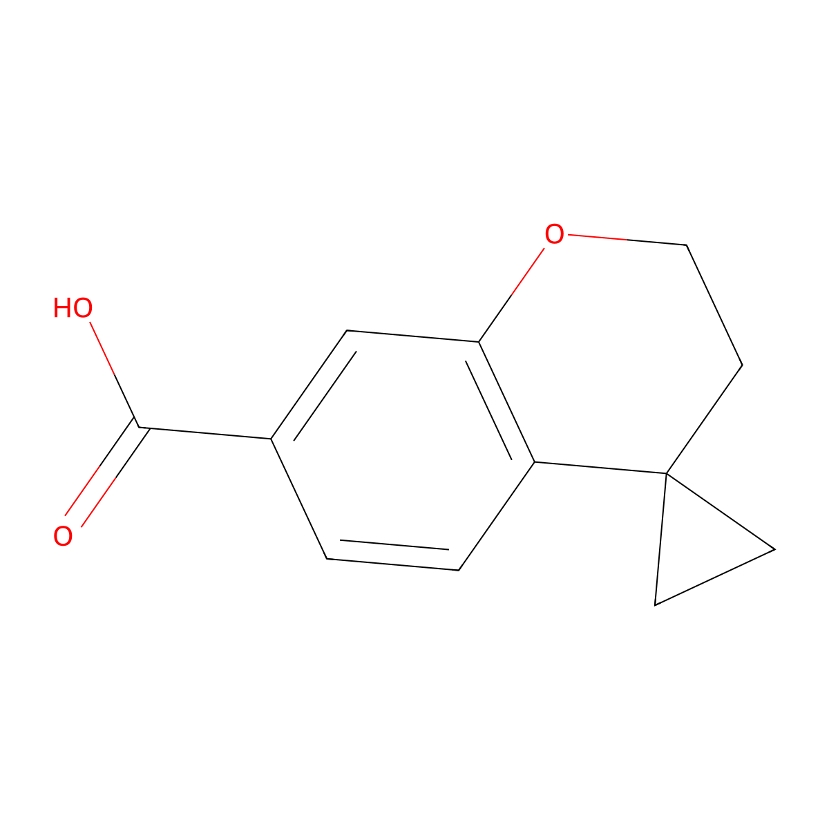 Spiro[chromane-4,1'-cyclopropane]-7-carboxylic acid molecular structure, CAS 2089651-56-7