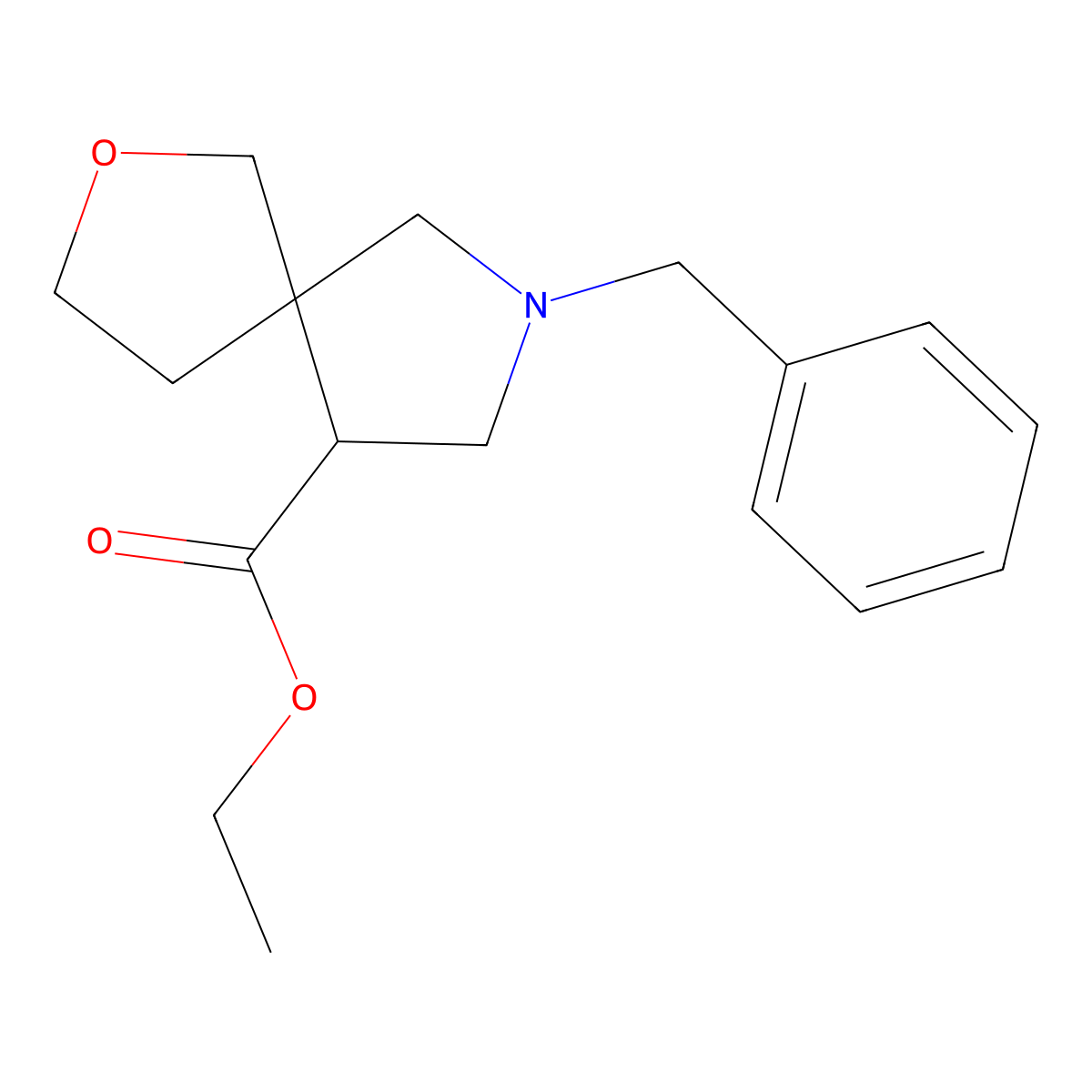 Ethyl 7-benzyl-2-oxa-7-azaspiro[4.4]nonane-9-carboxylate molecular structure, CAS 2089651-63-6