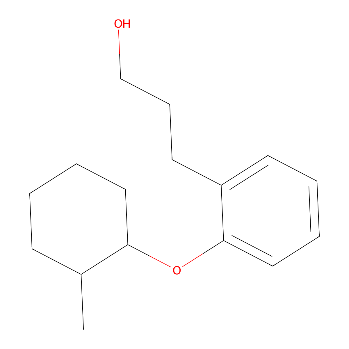 3-(2-(2-Methylcyclohexyloxy)phenyl)propan-1-ol molecular structure, CAS 2089651-65-8