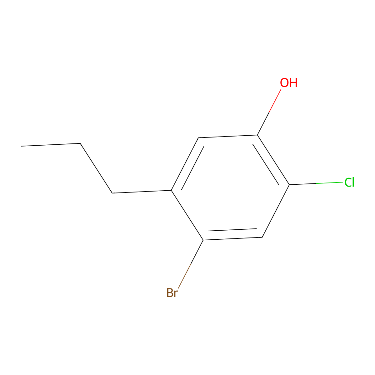 4-Bromo-2-chloro-5-propylphenol molecular structure, CAS 2089651-69-2