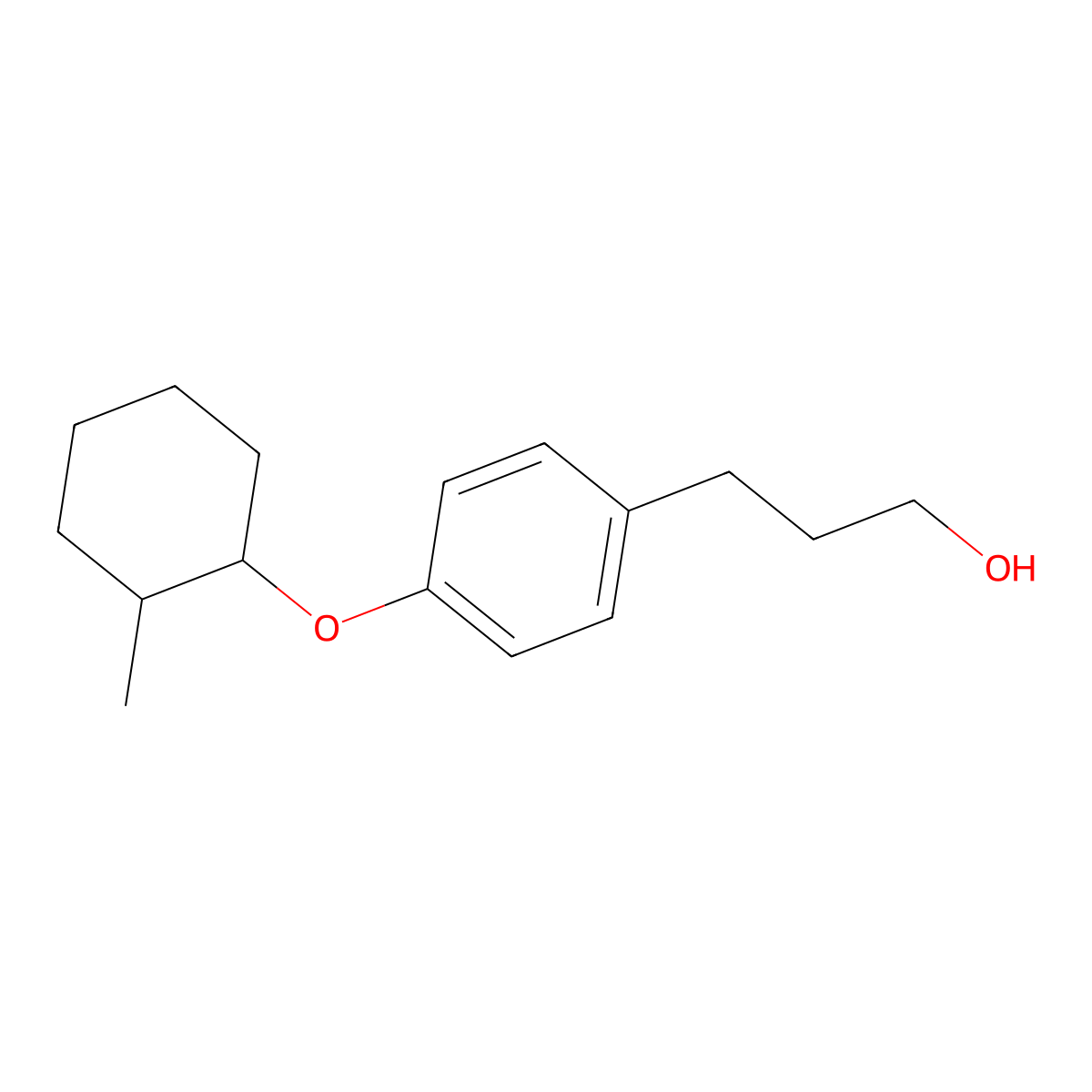 3-(4-(2-Methylcyclohexyloxy)phenyl)propan-1-ol molecular structure, CAS 2089651-72-7