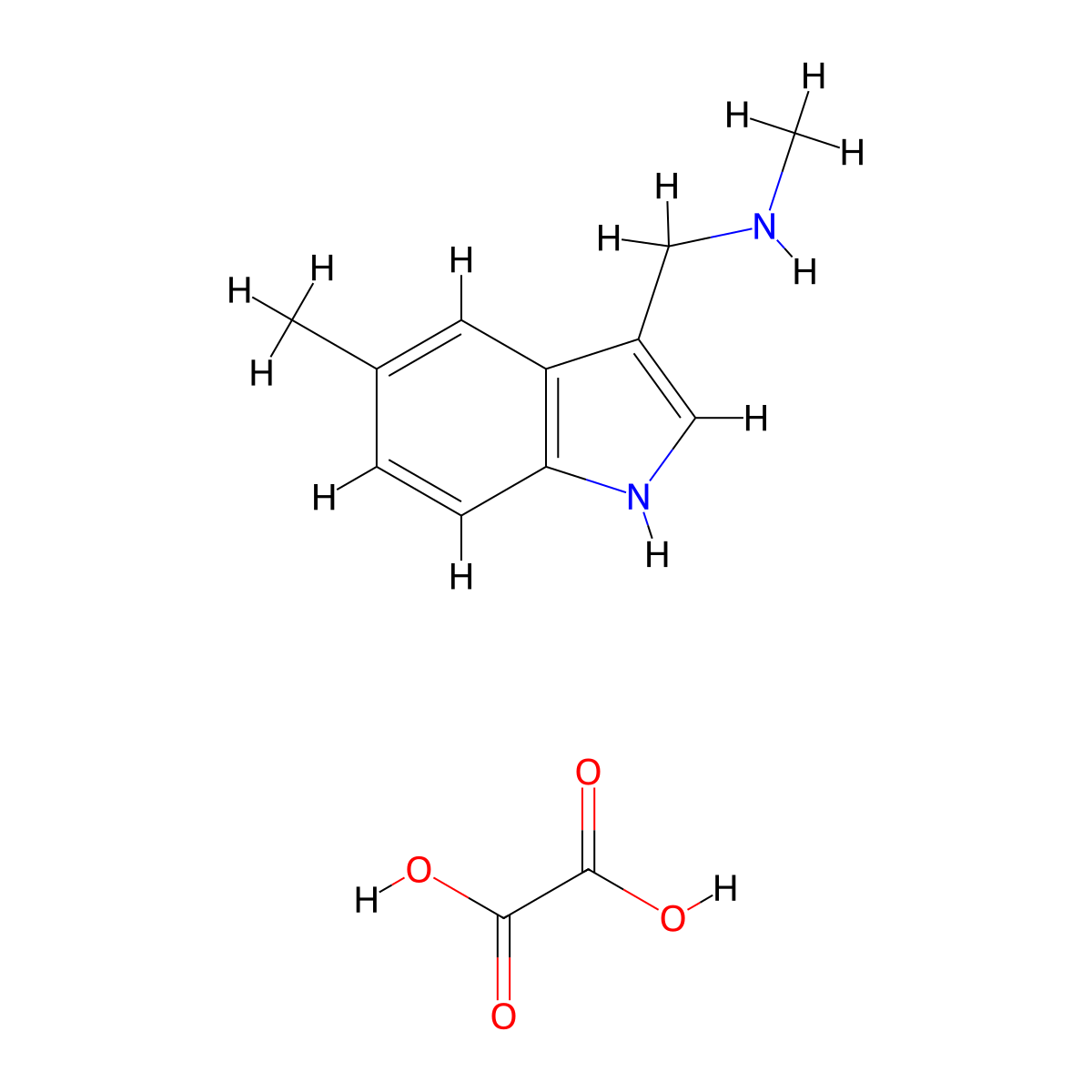 N-Methyl-1-(5-methyl-1H-indol-3-YL)methanamine oxalate molecular structure, CAS 2089651-73-8