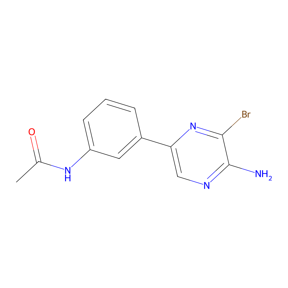 N-(3-(5-Amino-6-bromopyrazin-2-YL)phenyl)acetamide molecular structure, CAS 2089651-76-1