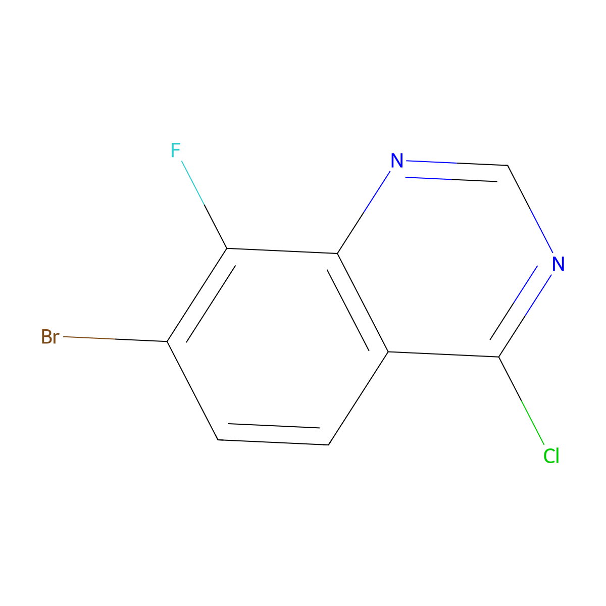 7-Bromo-4-chloro-8-fluoroquinazoline molecular structure, CAS 2089651-77-2