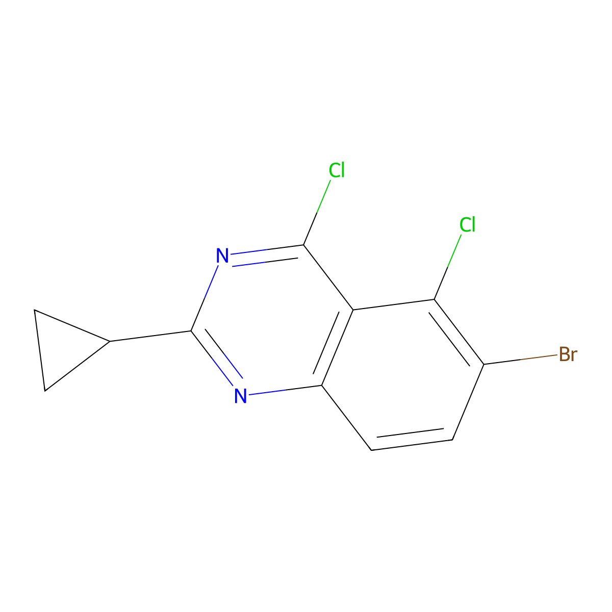 6-Bromo-4,5-dichloro-2-cyclopropylquinazoline molecular structure, CAS 2089651-78-3