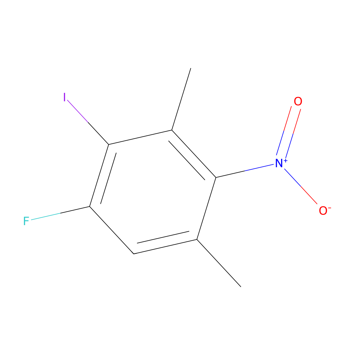 1-Fluoro-2-iodo-3,5-dimethyl-4-nitrobenzene molecular structure, CAS 2089651-81-8