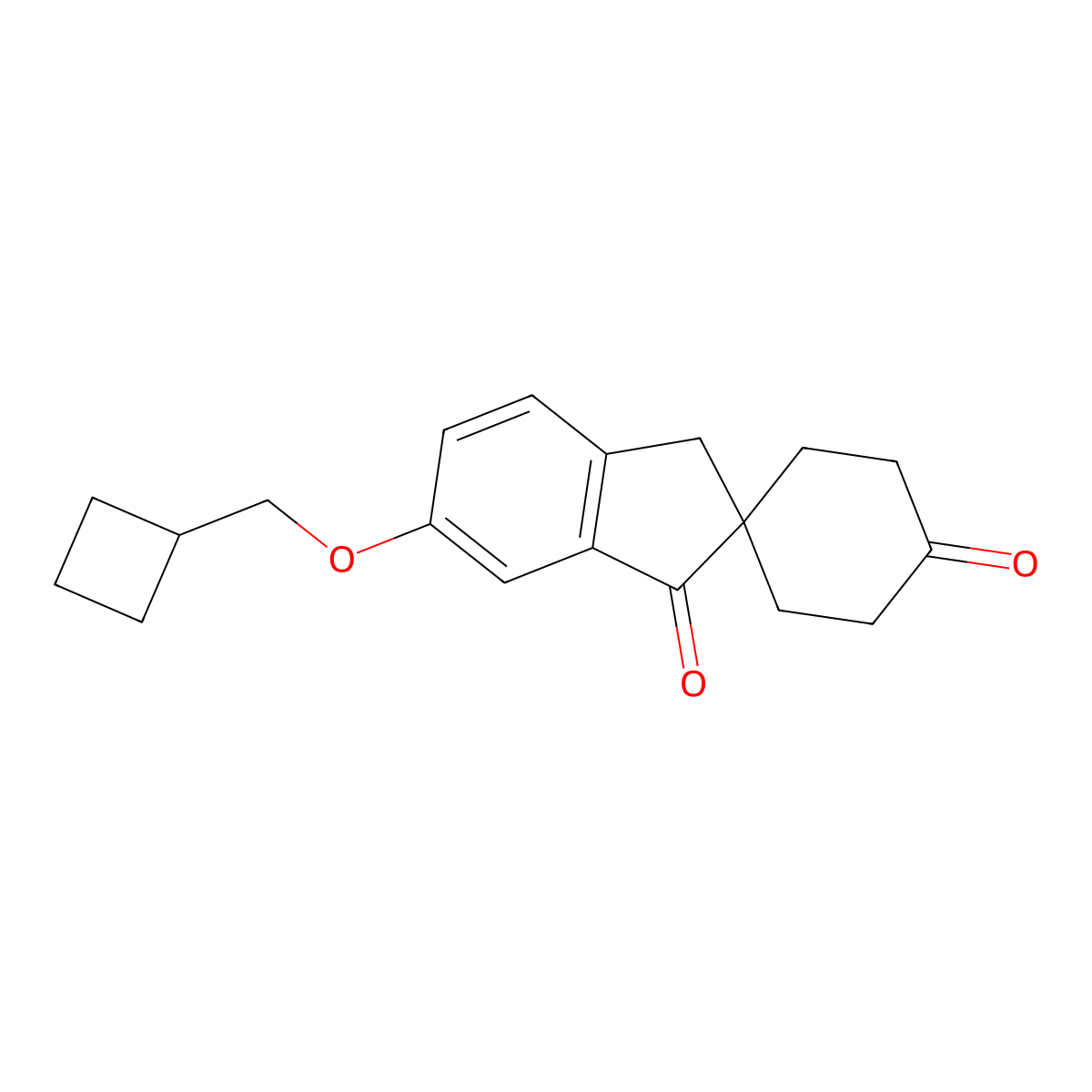 6'-(Cyclobutylmethoxy)spiro[cyclohexane-1,2'-indene]-1',4(3'H)-dione molecular structure, CAS 2089651-85-2