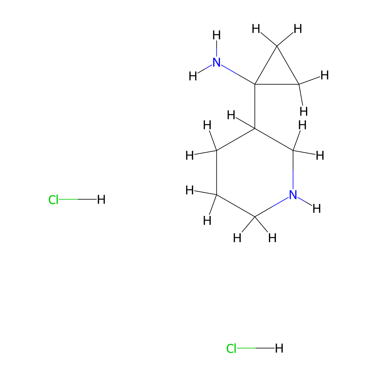 1-(Piperidin-3-YL)cyclopropan-1-amine 2hcl molecular structure, CAS 2089651-95-4