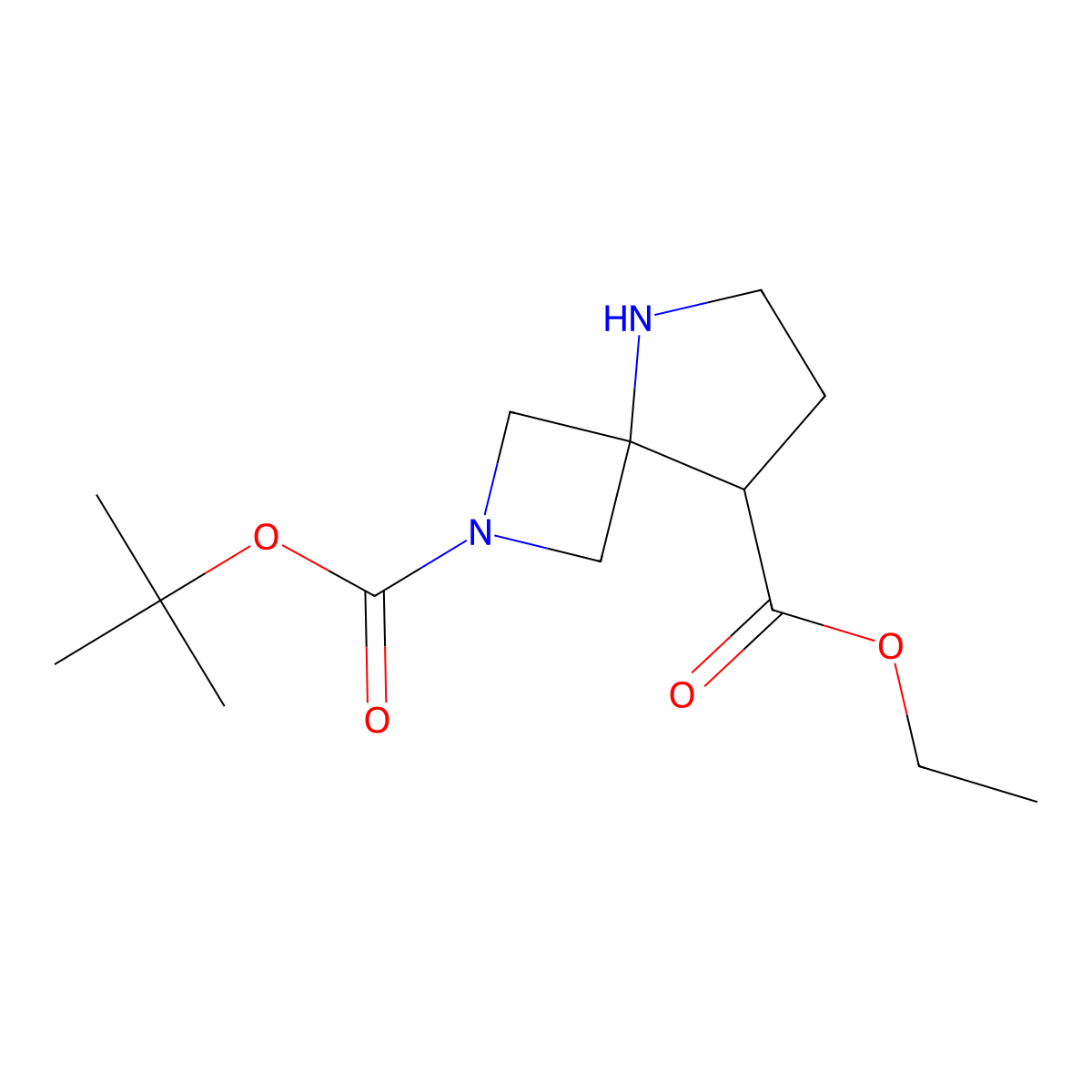 2-(Tert-butyl) 8-ethyl 2,5-diazaspiro[3.4]octane-2,8-dicarboxylate molecular structure, CAS 2089651-98-7