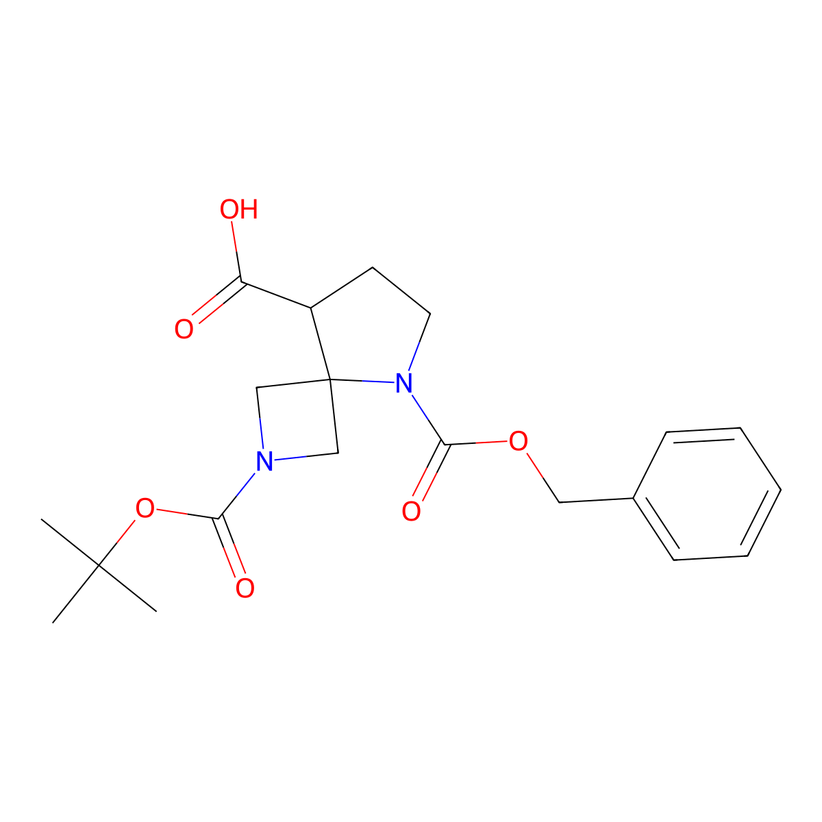 5-((Benzyloxy)carbonyl)-2-(tert-butoxycarbonyl)-2,5-diazaspiro[3.4]octane-8-carboxylic acid molecular structure, CAS 2089651-99-8