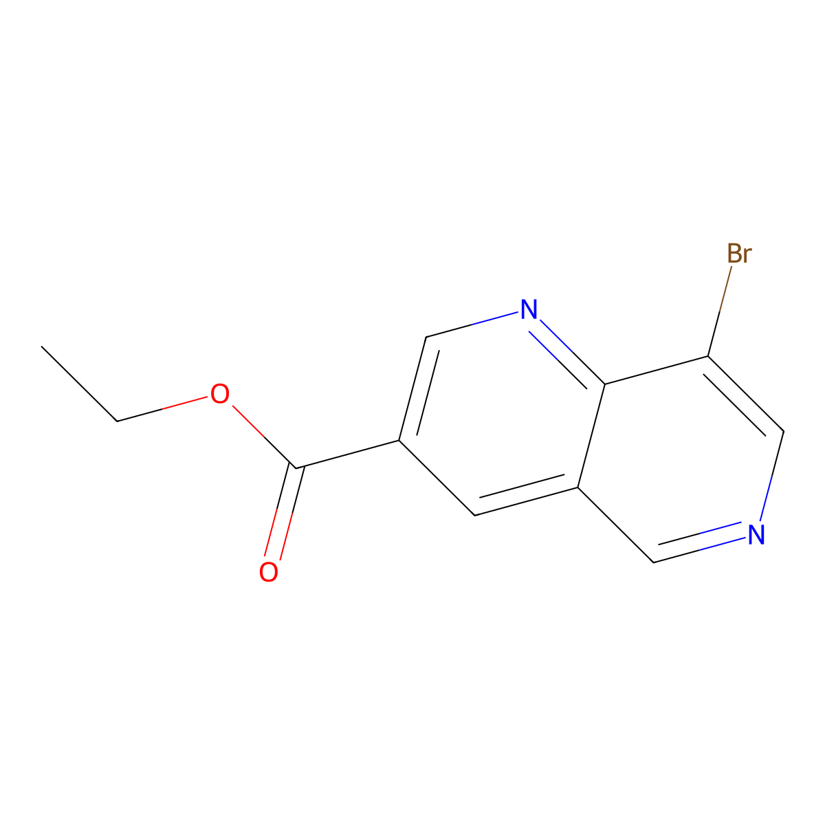 Ethyl 8-bromo-1,6-naphthyridine-3-carboxylate molecular structure, CAS 2089652-13-9