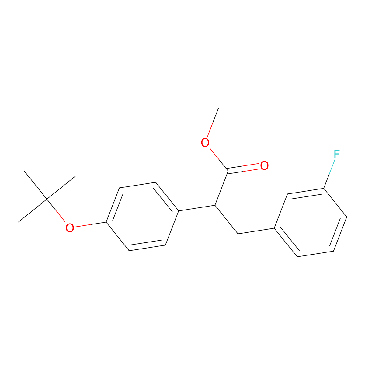 Methyl 2-(4-tert-butoxyphenyl)-3-(3-fluorophenyl)propanoate molecular structure, CAS 2089652-14-0