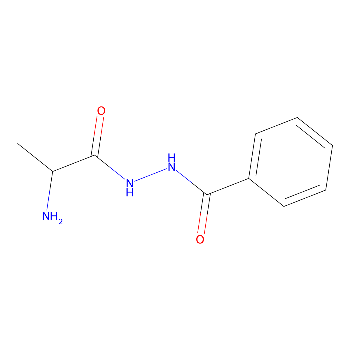 N'-(2-aminopropanoyl)benzohydrazide molecular structure, CAS 2089658-23-9