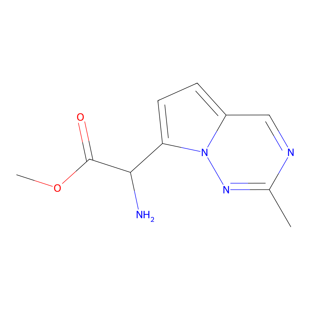 Methyl 2-amino-2-(2-methylpyrrolo[2,1-f][1,2,4]triazin-7-yl)acetate molecular structure, CAS 2089664-13-9