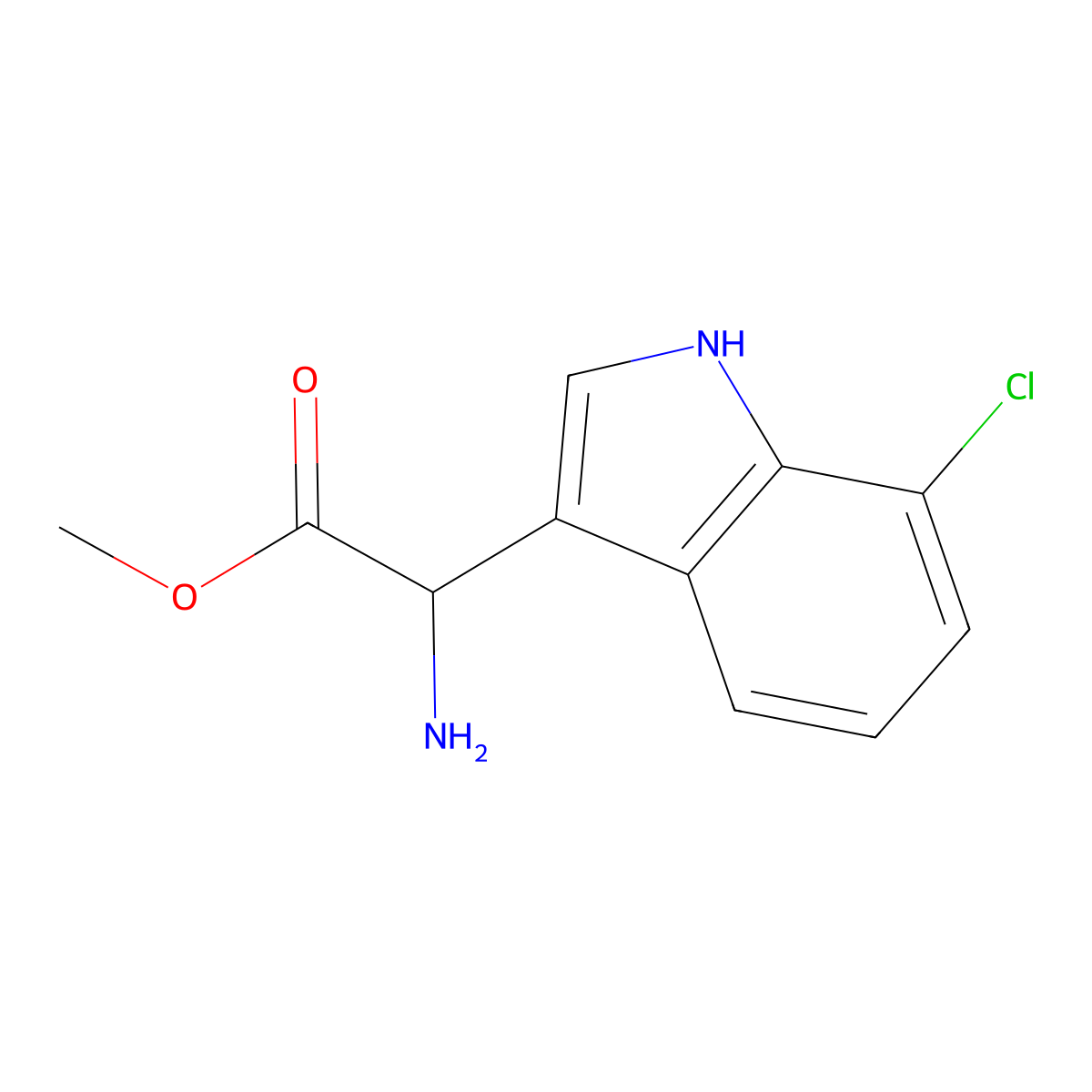 Methyl 2-amino-2-(7-chloro-1H-indol-3-yl)acetate molecular structure, CAS 2089667-86-5