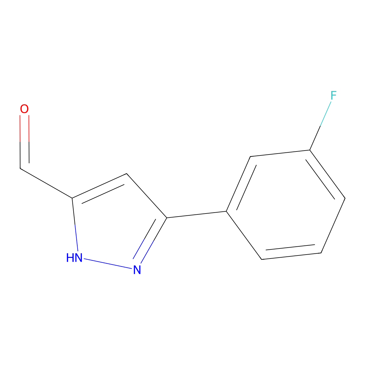 5-(3-Fluorophenyl)-1H-pyrazole-3-carbaldehyde molecular structure, CAS 2089669-15-6
