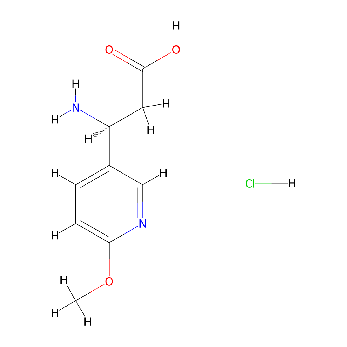 (s)-3-Amino-3-(6-methoxypyridin-3-yl)propanoic acid hcl molecular structure, CAS 2089671-26-9