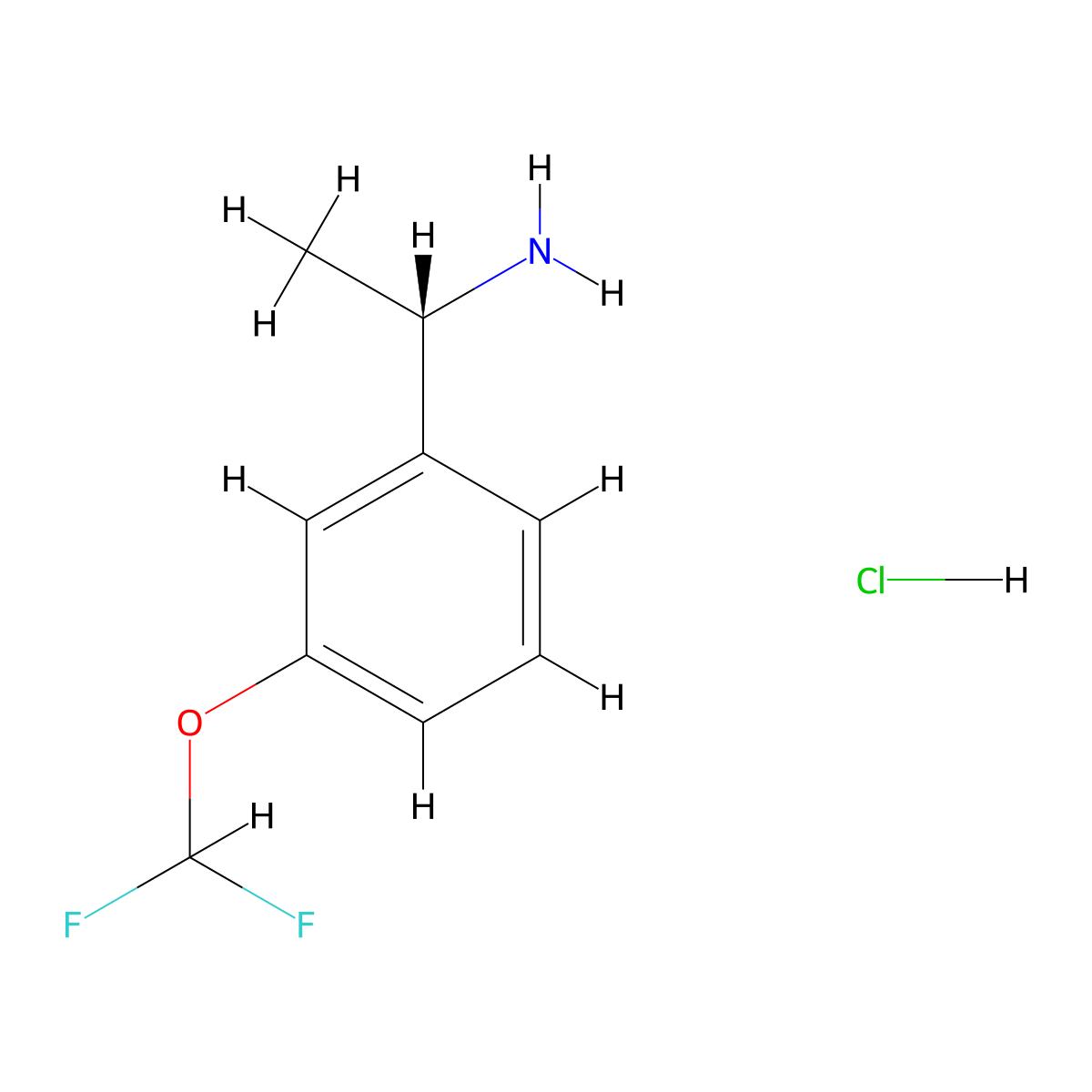 (S)-1-(3-(Difluoromethoxy)phenyl)ethan-1-amine hydrochloride molecular structure, CAS 2089671-28-1