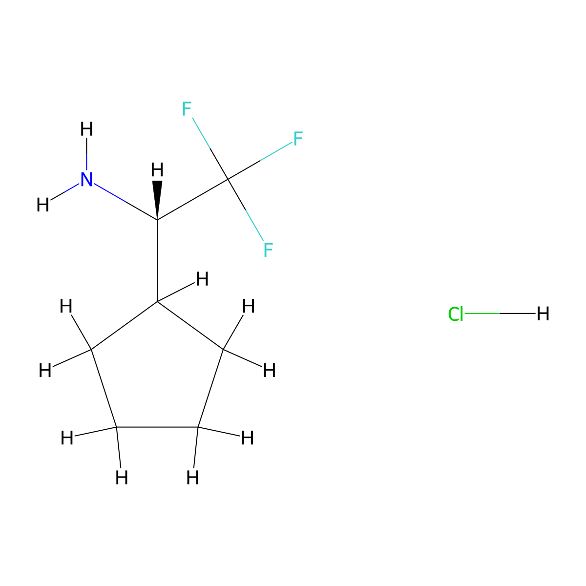 (S)-1-Cyclopentyl-2,2,2-trifluoroethan-1-amine hydrochloride molecular structure, CAS 2089671-42-9