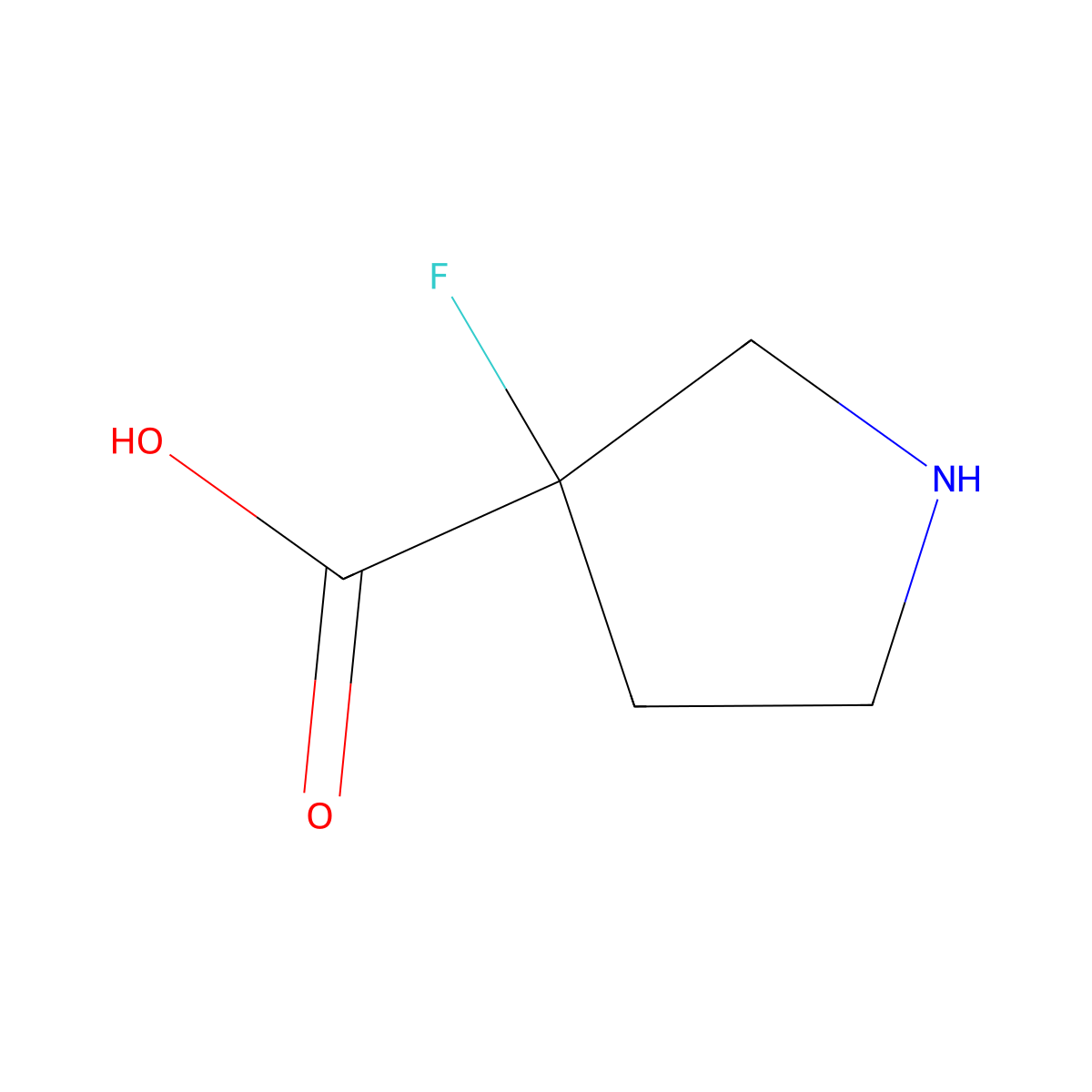 (R)-3-Fluoropyrrolidine-3-carboxylic acid molecular structure, CAS 2089671-47-4