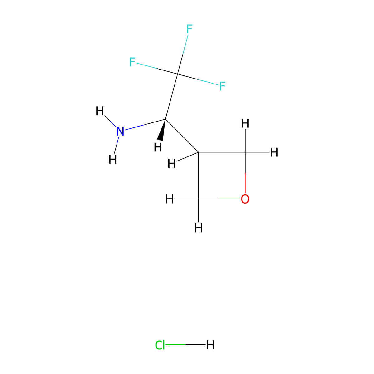 (S)-2,2,2-Trifluoro-1-(oxetan-3-YL)ethan-1-amine hcl molecular structure, CAS 2089671-85-0