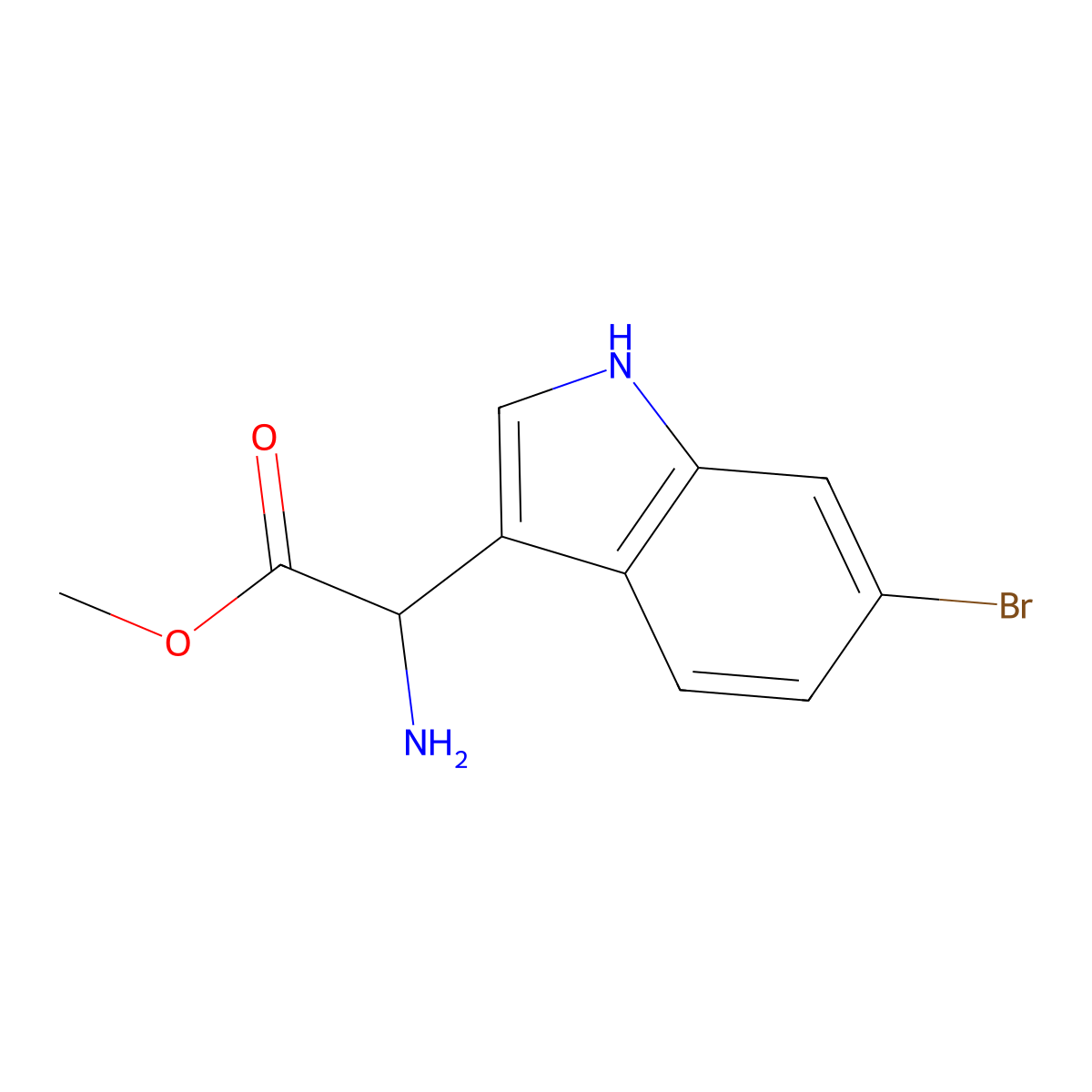Methyl 2-amino-2-(6-bromo-1H-indol-3-yl)acetate molecular structure, CAS 2089672-27-3