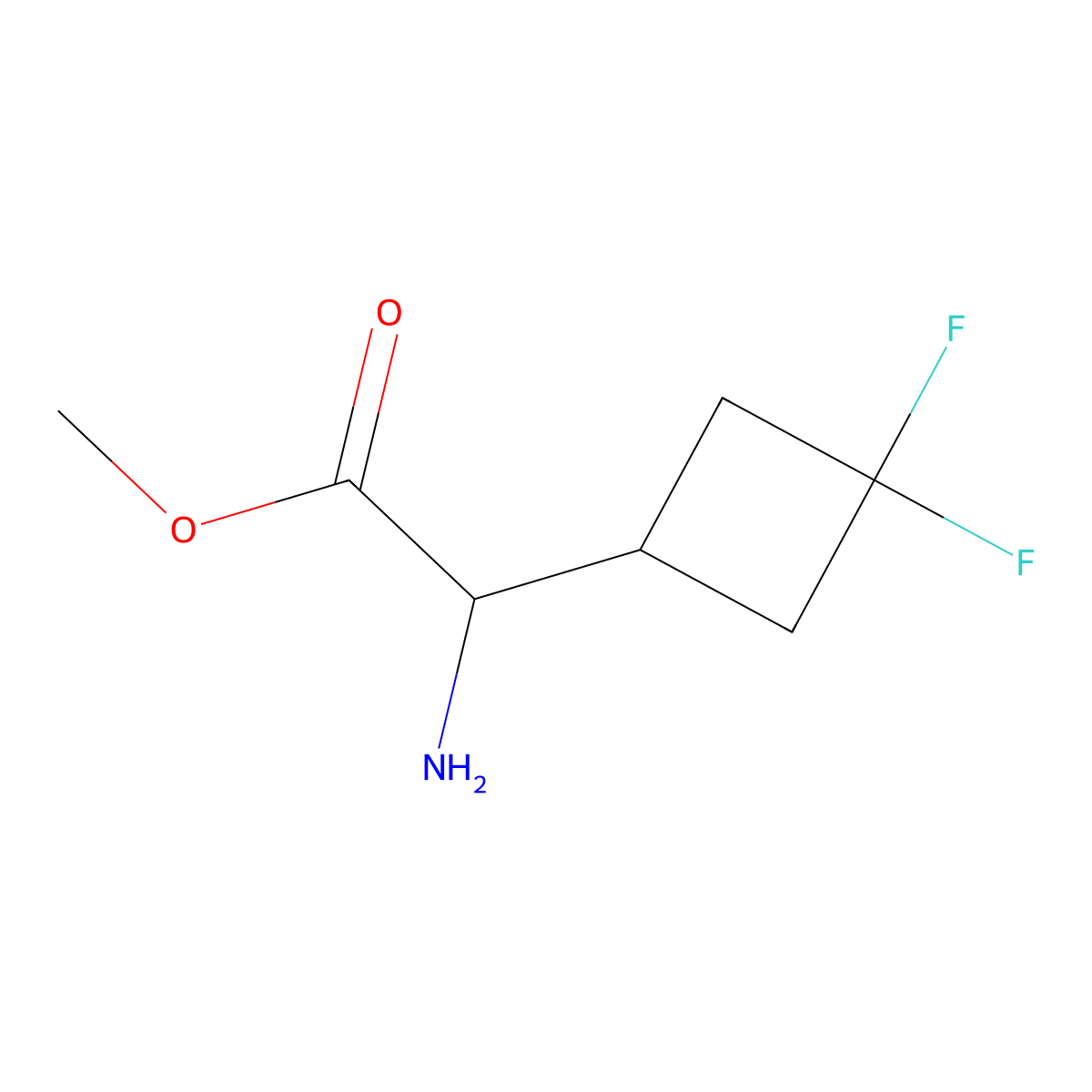 Methyl 2-amino-2-(3,3-difluorocyclobutyl)acetate molecular structure, CAS 2089673-59-4