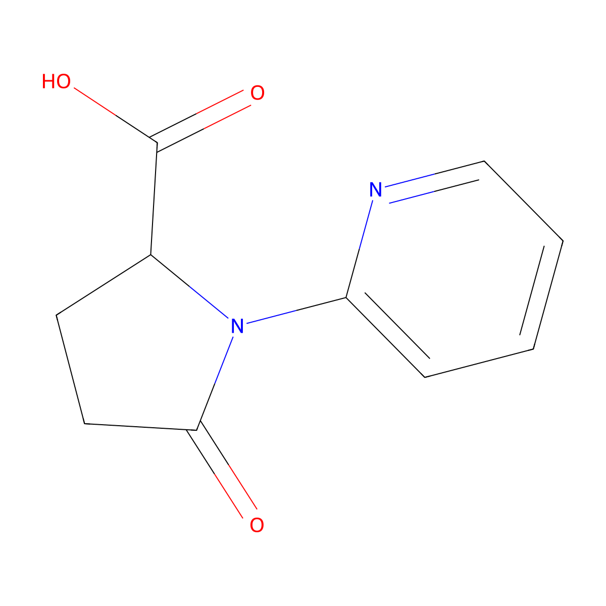5-Oxo-1-(pyridin-2-yl)pyrrolidine-2-carboxylic acid molecular structure, CAS 2089674-26-8