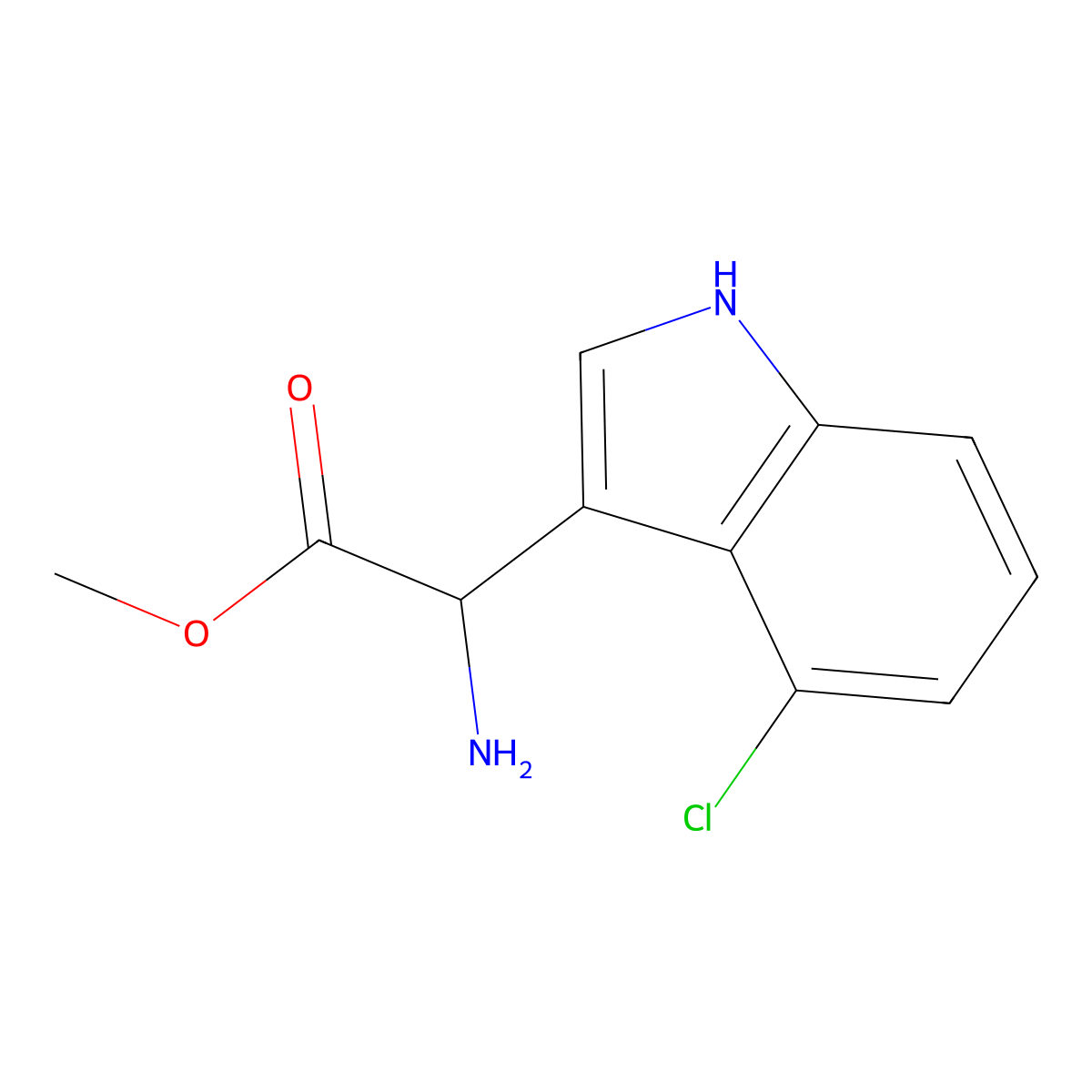 Methyl 2-amino-2-(4-chloro-1H-indol-3-yl)acetate molecular structure, CAS 2089674-45-1