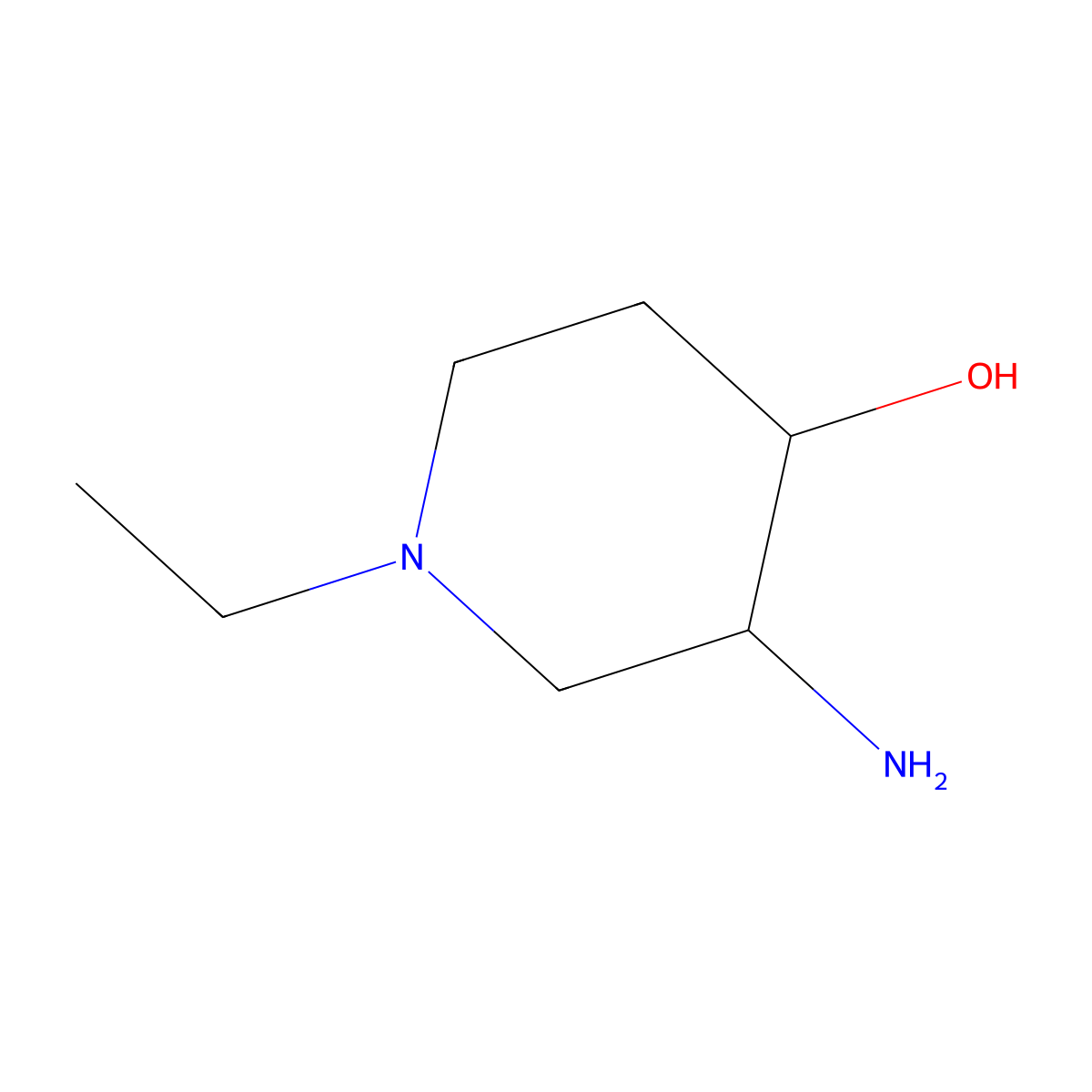 3-Amino-1-ethylpiperidin-4-ol molecular structure, CAS 2089674-57-5