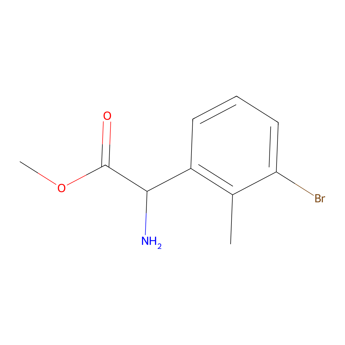 Methyl 2-amino-2-(3-bromo-2-methylphenyl)acetate molecular structure, CAS 2089674-64-4