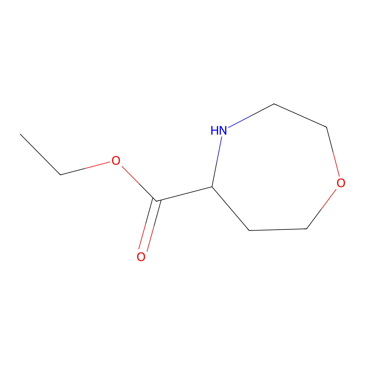 Ethyl 1,4-oxazepane-5-carboxylate molecular structure, CAS 2089675-21-6