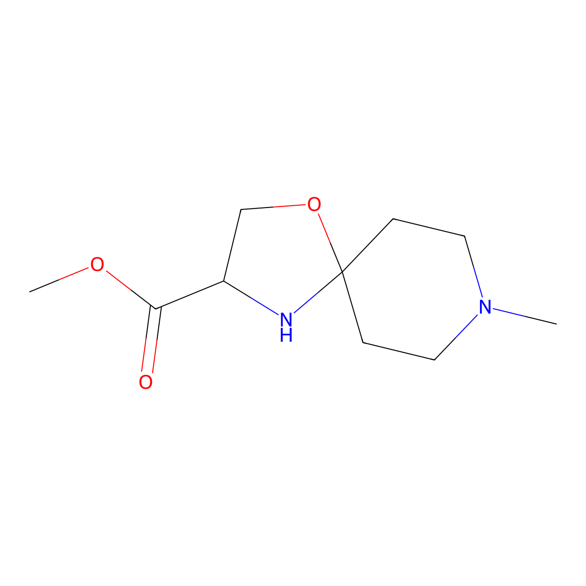 Methyl 8-methyl-1-oxa-4,8-diazaspiro[4.5]decane-3-carboxylate molecular structure, CAS 2089677-51-8