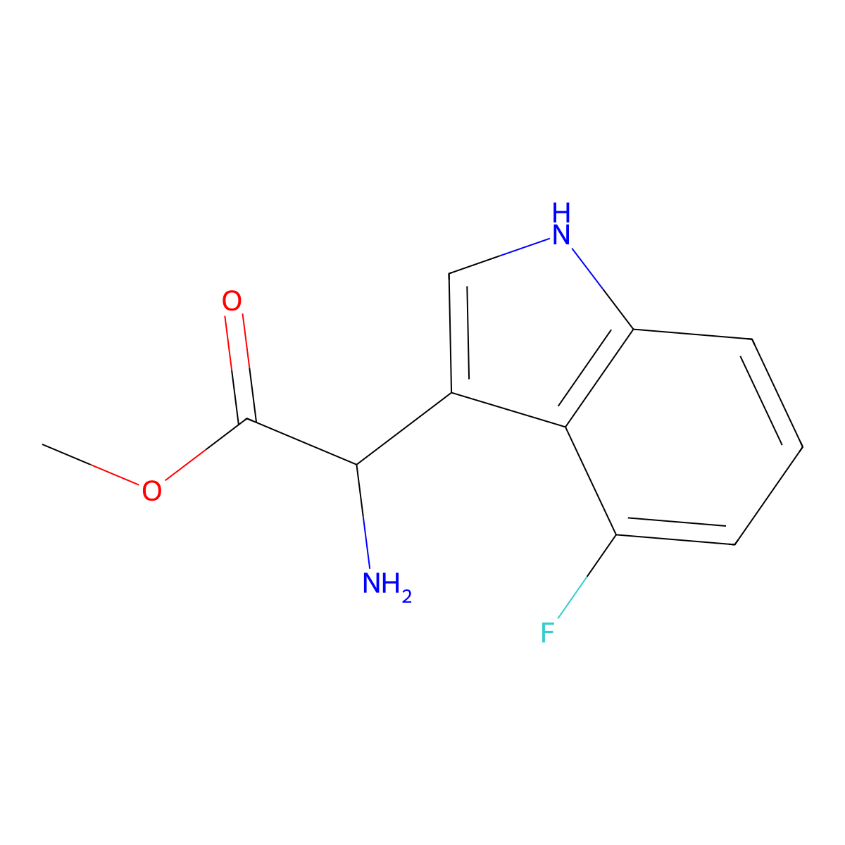 methyl 2-amino-2-(4-fluoro-1H-indol-3-yl)acetate molecular structure, CAS 2089678-05-5