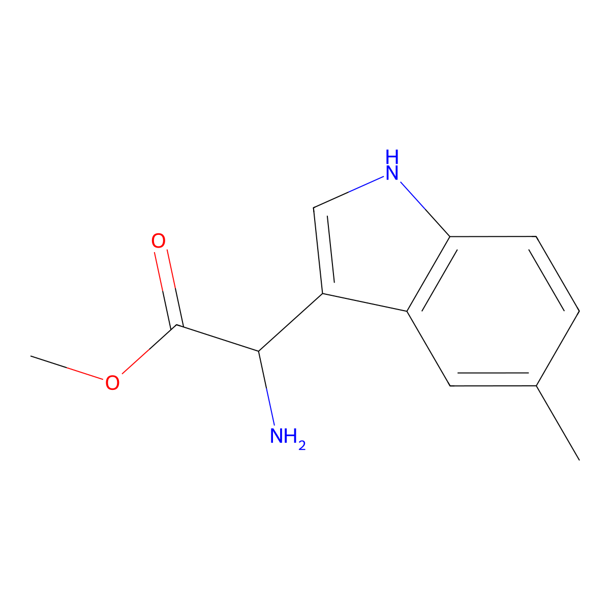 Methyl 2-amino-2-(5-methyl-1H-indol-3-yl)acetate molecular structure, CAS 2089678-41-9