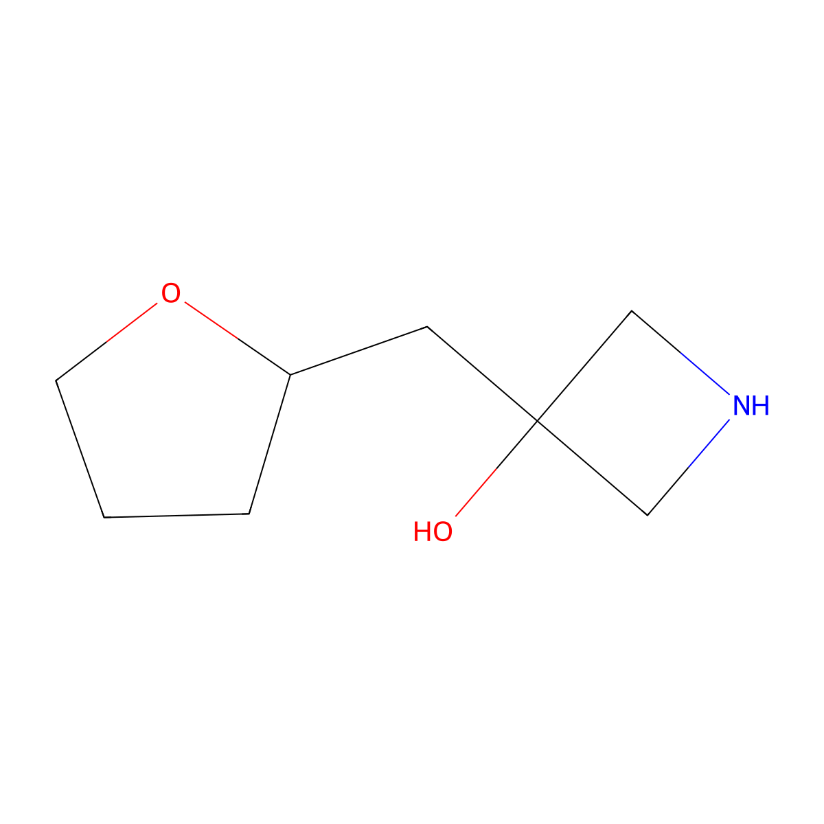 3-[(Oxolan-2-yl)methyl]azetidin-3-ol molecular structure, CAS 2089681-42-3