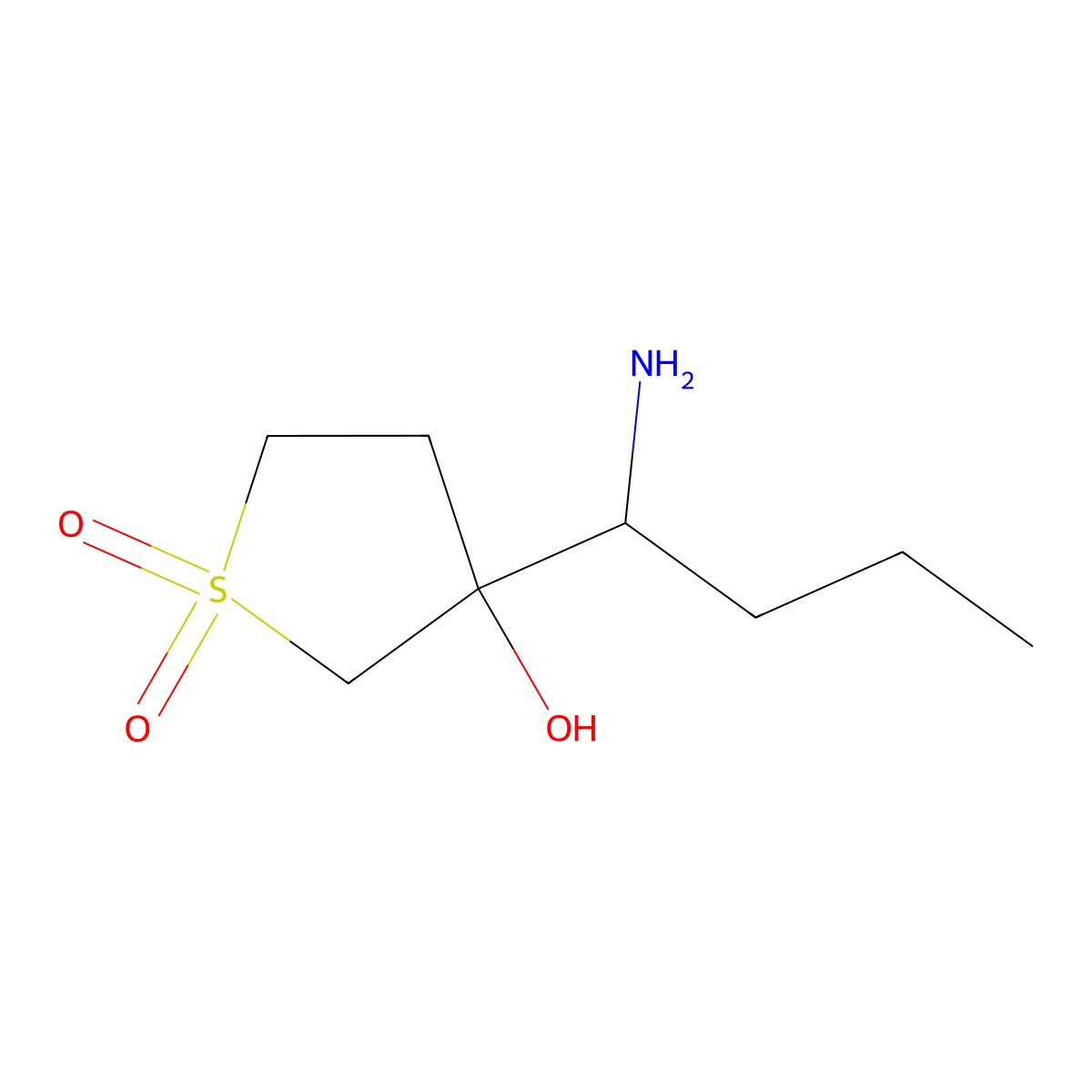 3-(1-Aminobutyl)-3-hydroxy-1lambda6-thiolane-1,1-dione molecular structure, CAS 2089682-07-3