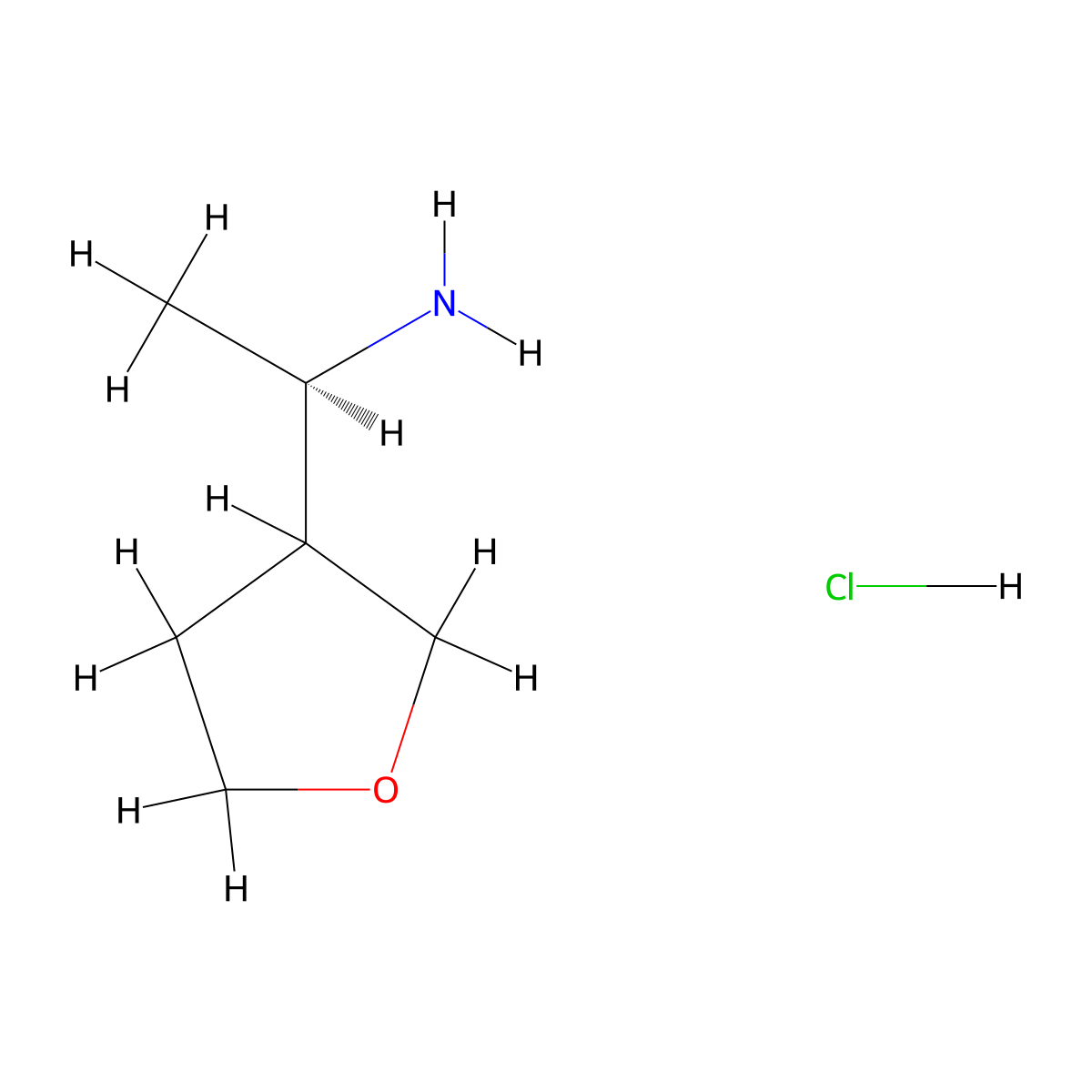 (1R)-1-(oxolan-3-yl)ethan-1-amine hydrochloride molecular structure, CAS 2089682-30-2