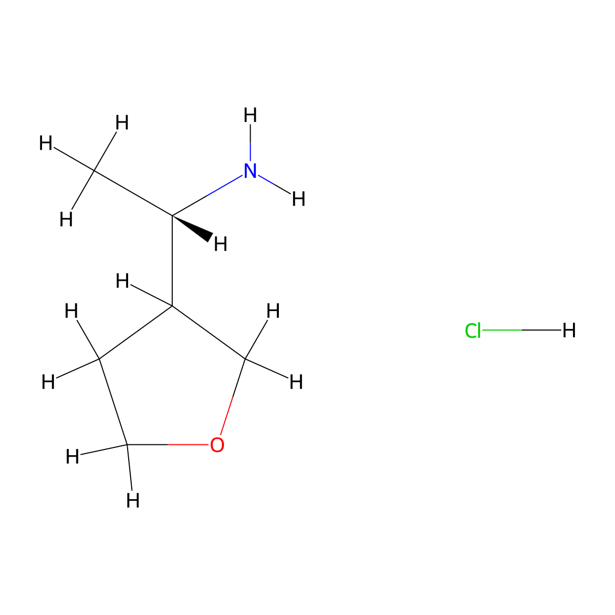(1S)-1-(Tetrahydrofuran-3-yl)ethan-1-amine hydrochloride molecular structure, CAS 2089682-46-0