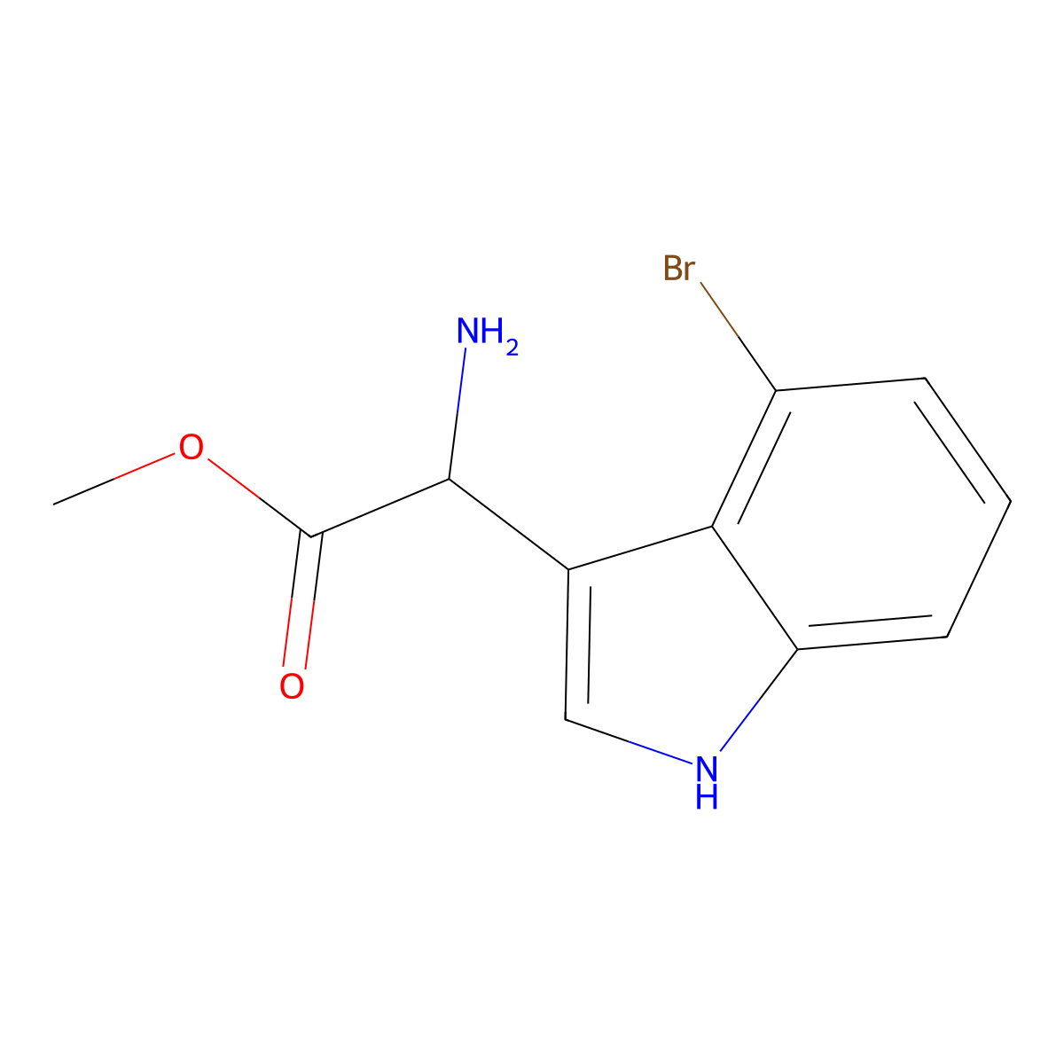 Methyl 2-amino-2-(4-bromo-1H-indol-3-yl)acetate molecular structure, CAS 2089686-43-9